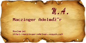 Maczinger Adelmár névjegykártya